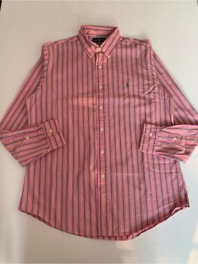 Ralph Lauren Pink Multi-Stripe Button-Down Shirt